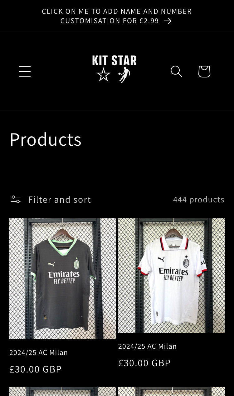 Already Built Football Shirt Reselling Website